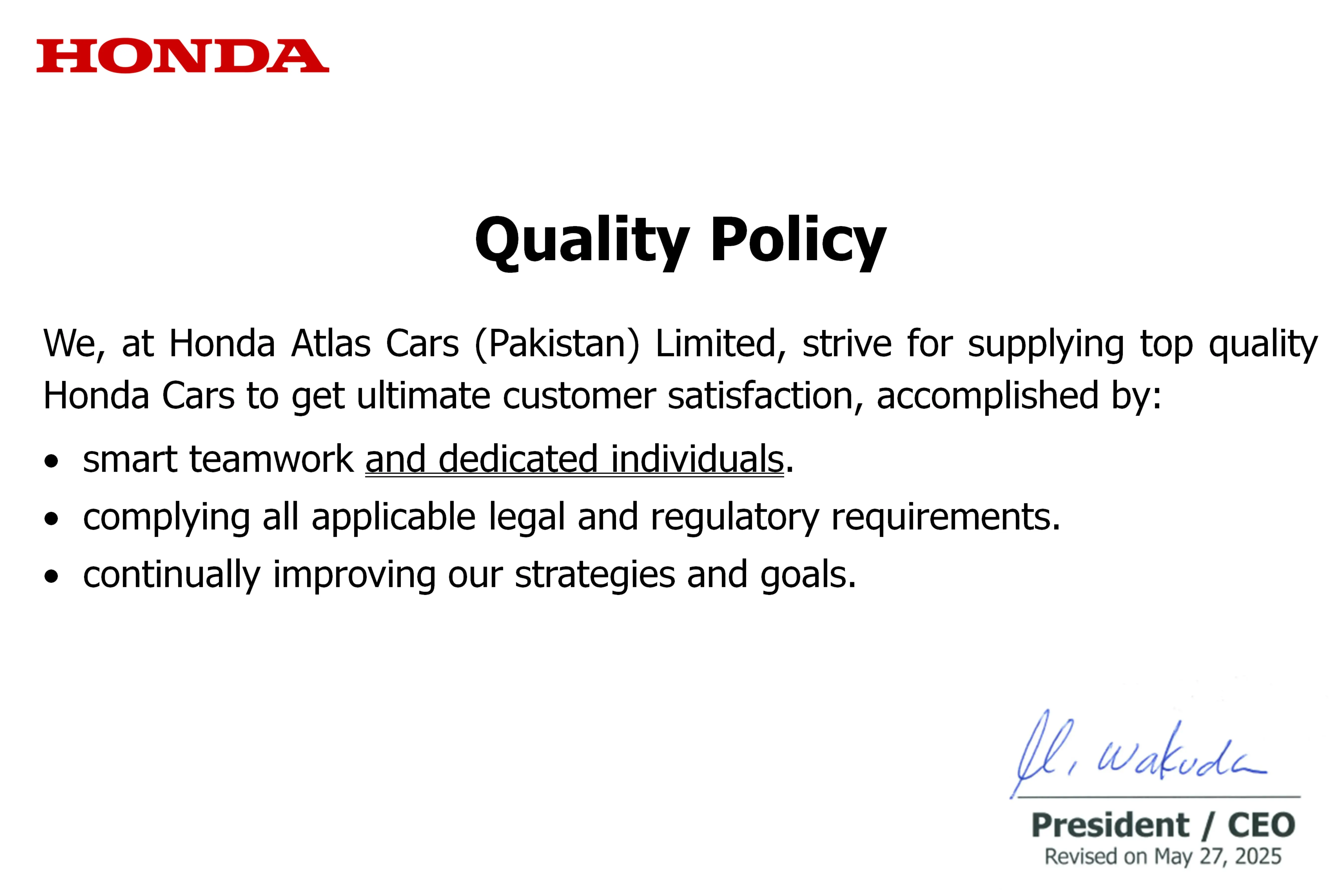 Quality Policy