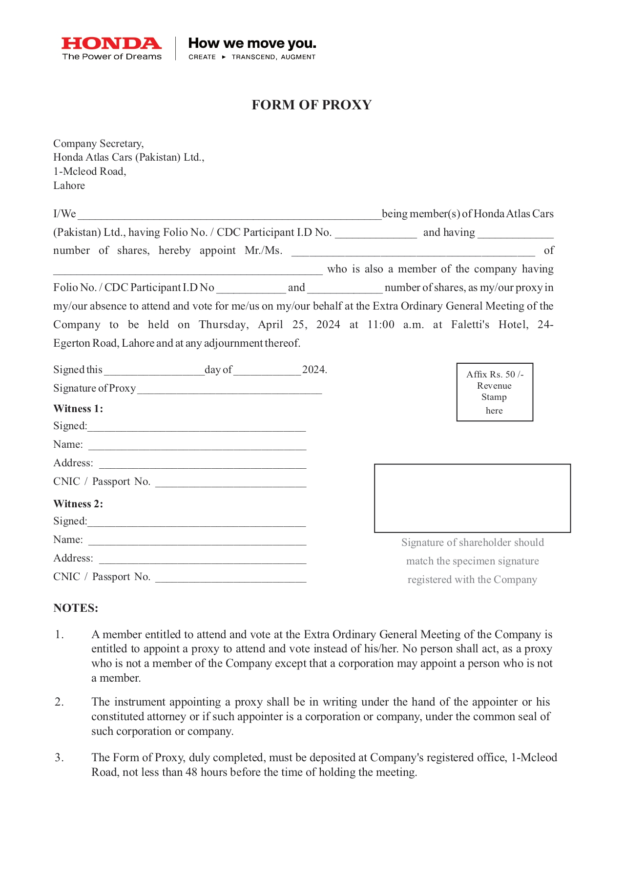 Proxy Form